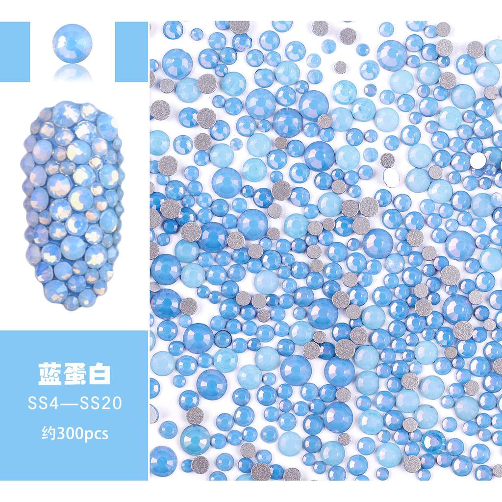 Nail Art Jewelry Flat Bottom Drill Nail Drill Snow Protein Glass Crystal Drill Multi-Size Mixed Color Diamond Small Diamond Zircon Accessories
