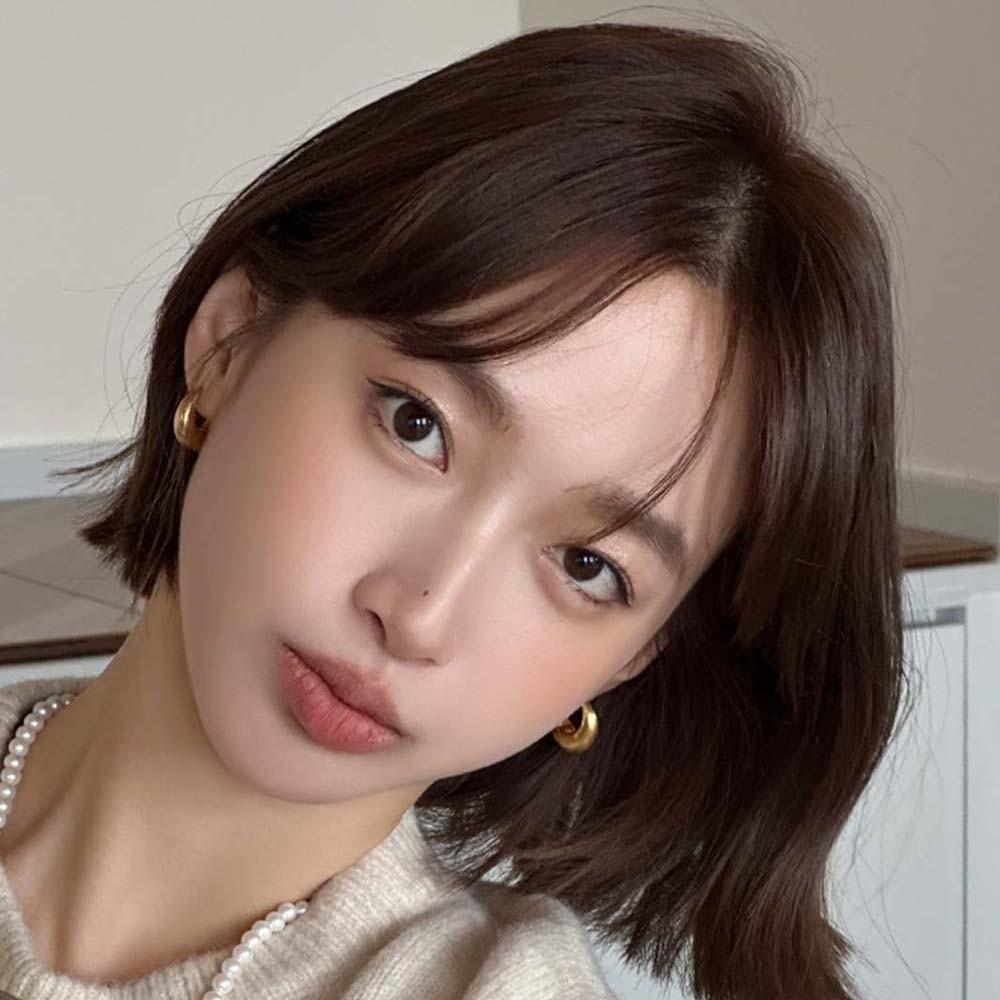 925 Silver Needle Golden Round Earrings Elegant Silver Ear Buckles All-match Circle Earrings  Women