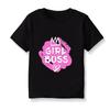 Crown Letter Printed Shortsleeved Roundneck Black White Red and Pink Tshirts for Boys and Girls in Summer Kids Clothes