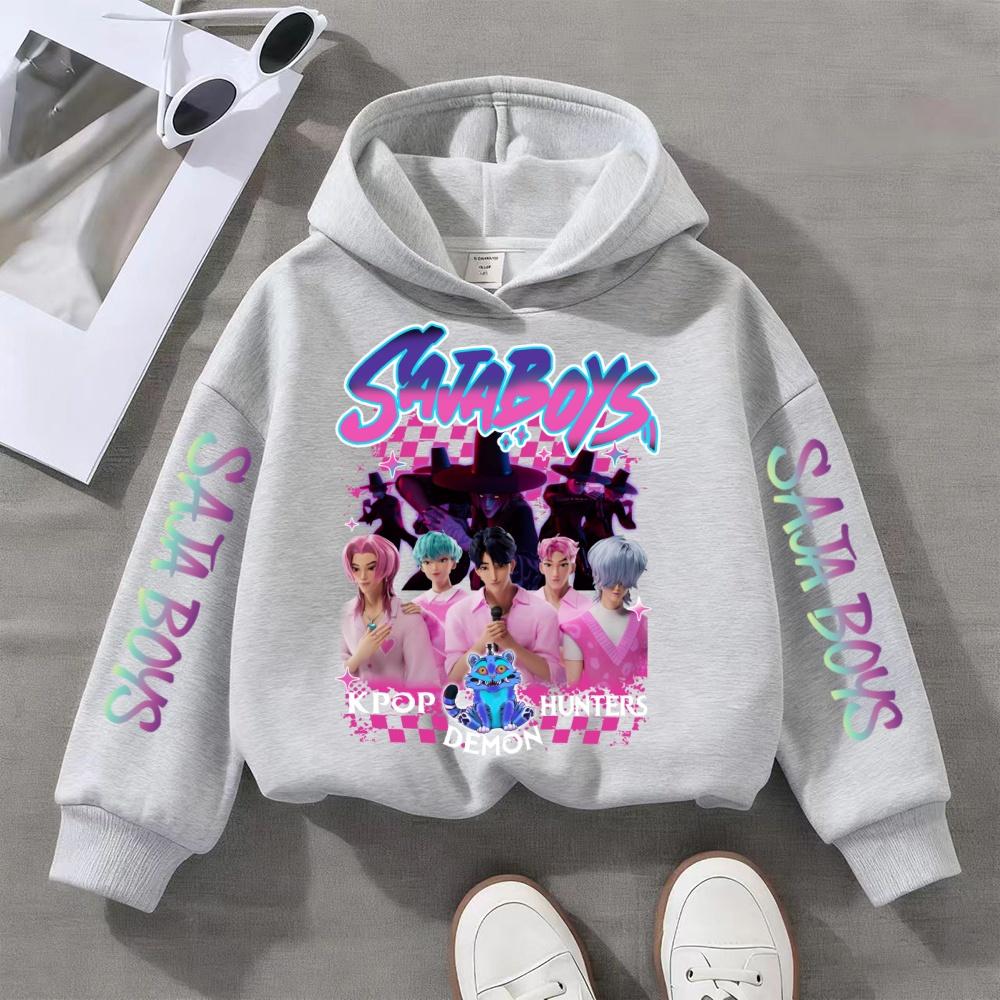 Kpop Witch Hunting Children's Clothing, Girls' Spring and Autumn Hoodies, Fashionable and Versatile Sportswear