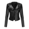 Giacche da donna Rivetti Giacca bomber con cerniera in ecopelle con risvolto Giacca corta da motociclista slim fit Abbigliamento esterno casual da strada