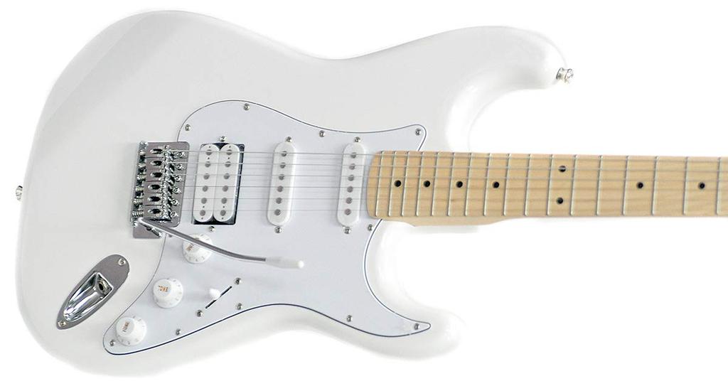 PLAYTECH elektrická kytara Stratocaster Typ ST250 Javor bílá SSH