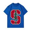 Men's 100% Cotton Crew Neck Short Sleeve T-Shirt, Casual Stylish Tree Pattern Printed Breathable Soft Daily Wear Tee Top for Outdoor Indoor Activities