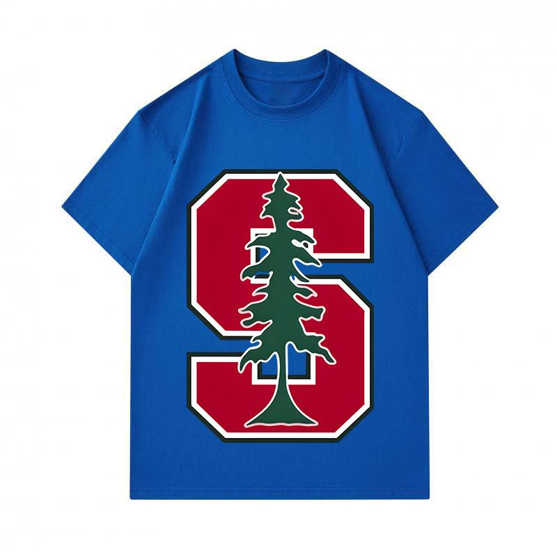 Men's 100% Cotton Crew Neck Short Sleeve T-Shirt, Casual Stylish Tree Pattern Printed Breathable Soft Daily Wear Tee Top for Outdoor Indoor Activities