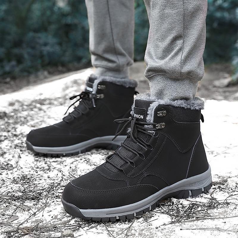 Boots Women's Plus Size Sneakers Fashion Waterproof Casual Shoes Winter Fur Warm Ankle Boots Big Size