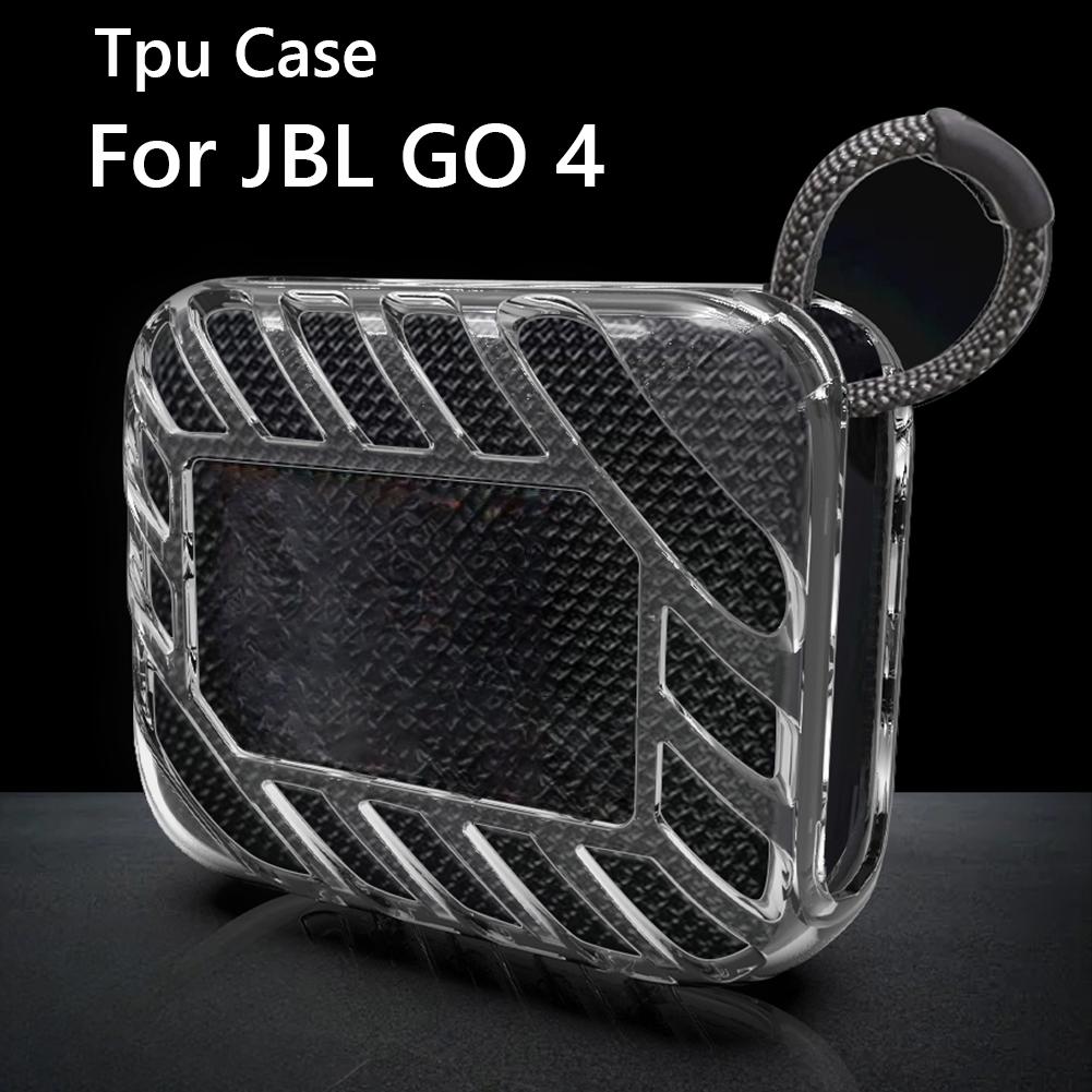 For JBL Go 4 Portable Speaker TPU Cover Case Anti-Drop Anti-scratches Transparent Case Anti-Slip Carrying Sleeve Protective Case