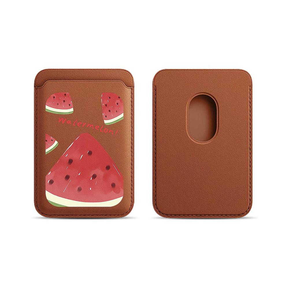 Summer Fruit Watermelon Leather Phone Wallet Case For Magsafe Magnetic Slim Back Pocket Shockproof Durable Stylish Cover