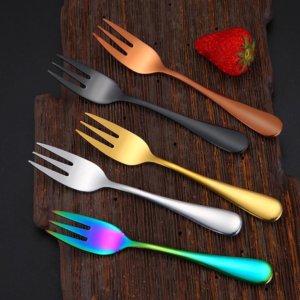 Buy 1pcs Tea Forks Set Steel Small Fork Gold Fruit Fork Snack Fork