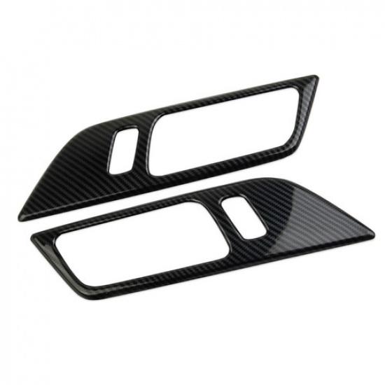 Inner Door Handle Bowl Panel Cover For Ford Mustang 15-2024 GL ABS Carbon Fiber