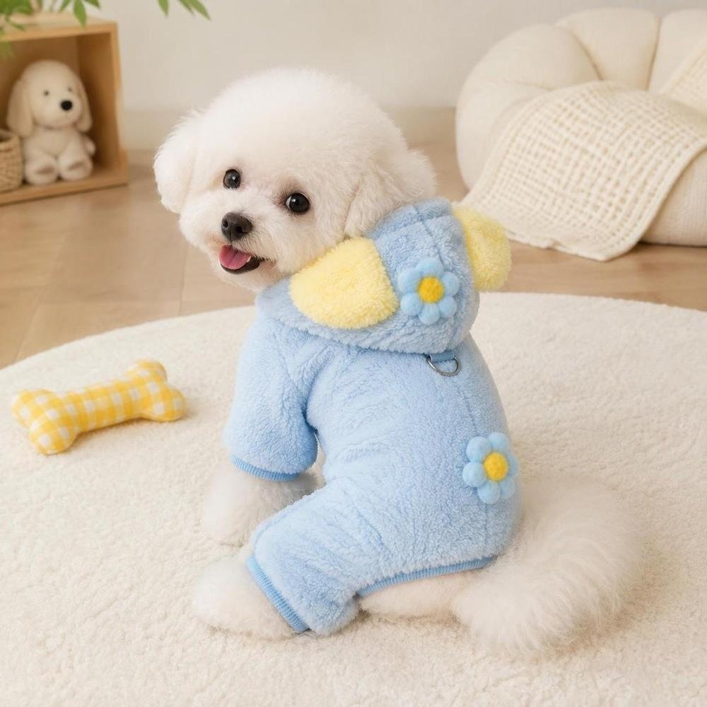 Soft Warm Dog Winter Coat 4 Feet Cat Jumpsuit New Plushie Dog Hoodie For Dogs Cats