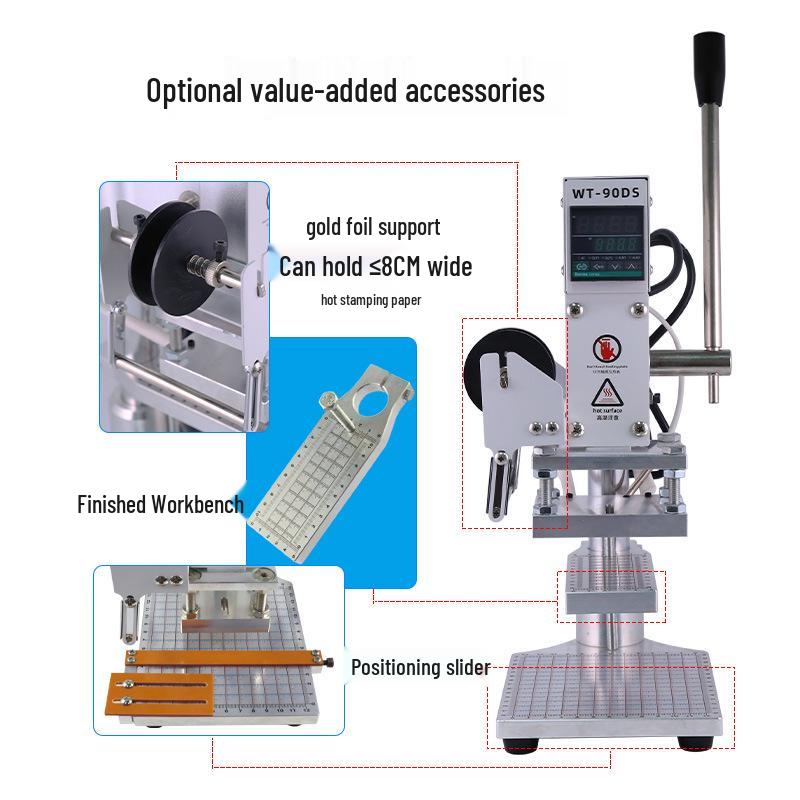 Kompaktowa Ręczna Maszyna do Hot Stampingu i Tłoczenia Folii na Gorąco do Skóry i Papieru