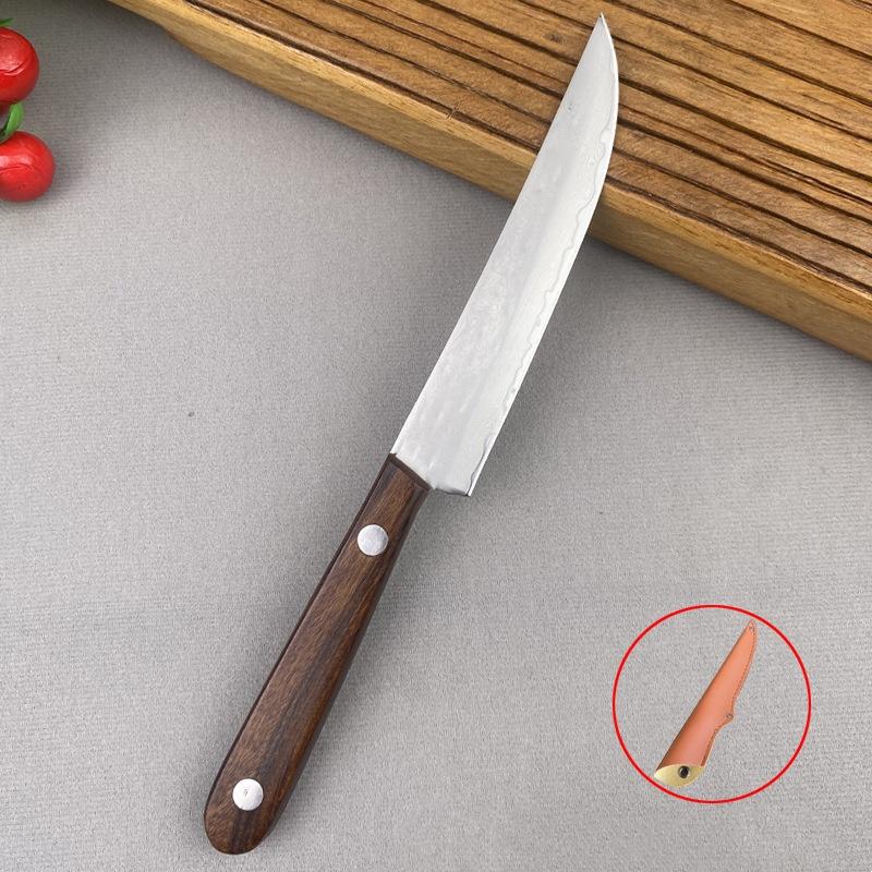 67-lagiges Geschmiedetes Damaszenerstahl Steak-Set Klinge Scharf Schälmesser Obstmesser Glatter Massivholzhandgriff Ausbeinmesser