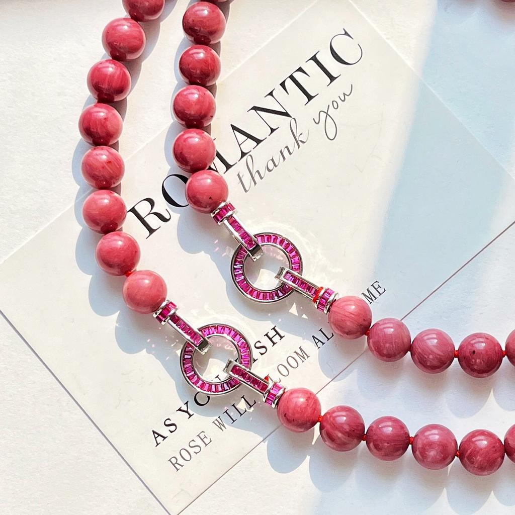 10Mm7A High Quality Natural Mahogany Pattern Necklace Collarbone Chain