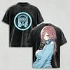 Tricou spălat The Quintessential Quintuplets Supradimensionat Unisex Vintage Larg Streetwear Trendy Bumbac Harajuku Confortabil moale