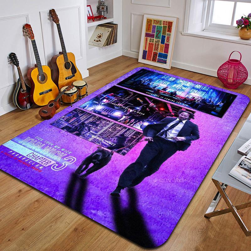 Tappeto stampato J-John Wick, tappetino da yoga alla moda, tappeto decorativo per camera da letto, soggiorno, bagno, tappetino decorativo per pavimento, regalo di compleanno