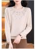 Premium Plus-Size Women's Pure Wool Sweater: Autumn/Winter Low Round Neck for Middle-Aged & Elderly