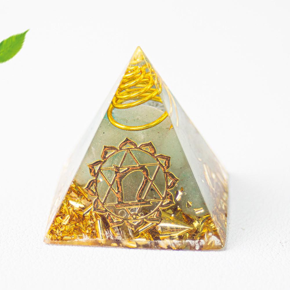 Natural Crystal Resin Pyramid Home Office Decor Gift For Mindfulness Enthusiasts