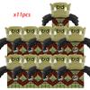 11Pcs Medieval Stormwind Soldiers Golden Knights Building Blocks Accessories Helmet Sword Weapons Action Figures Kids Toys Gifts
