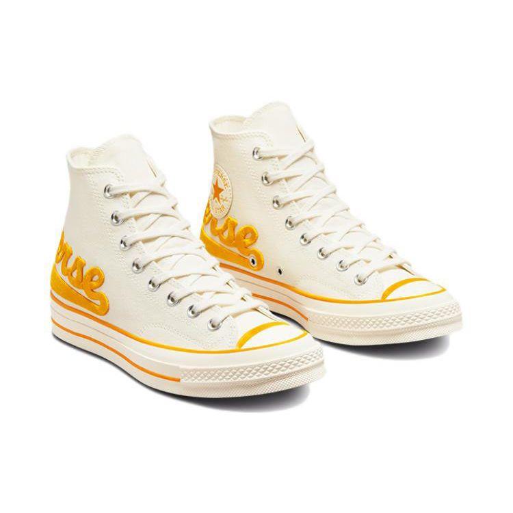 Converse 70. roky Chuck 70 Klasické Trendové Vysoké Plátené Topánky Unisex Tenisky Biela Oranžová A04909C