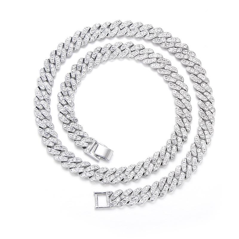 European & American Full Diamond "ANGEL" Cursive Pendant Necklace - Hip Hop Style