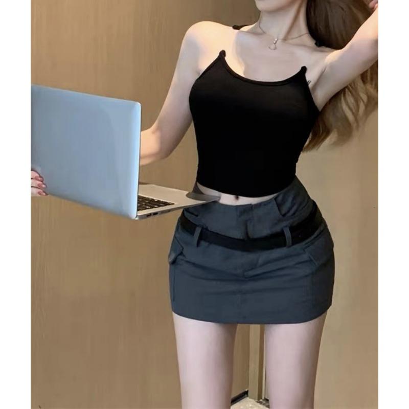 

Новая структура Дизайн Визуальная дислокация Magic Strap Vest Halter Женский Все Соответствующий Темперамент Невидимый Похудение One size