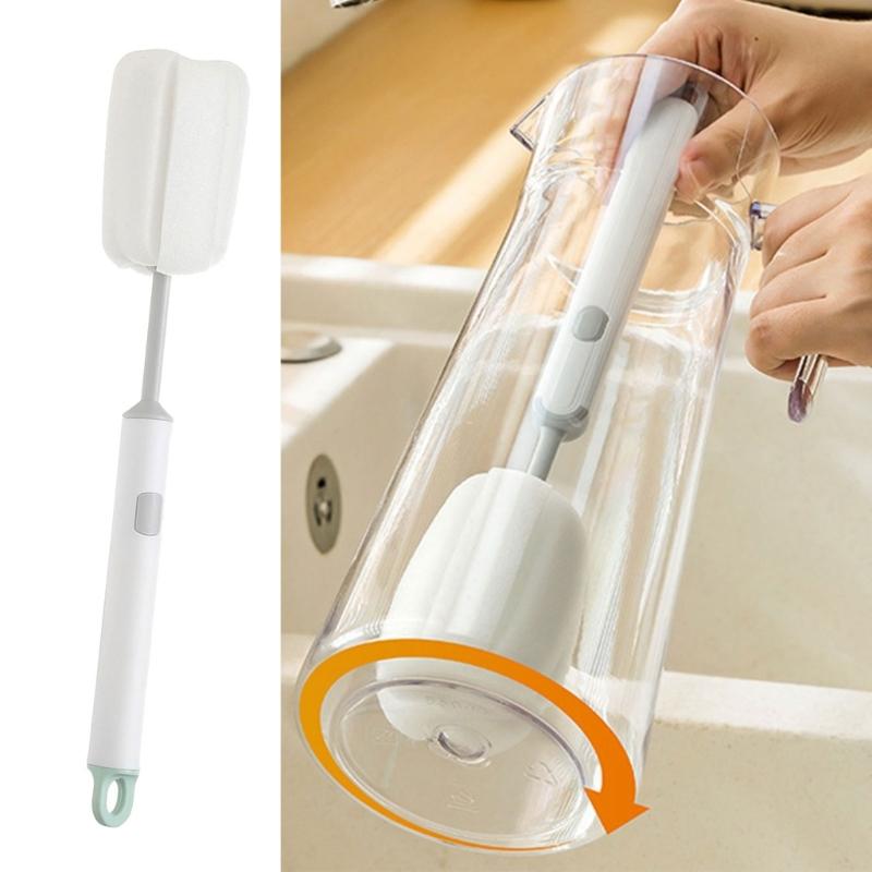 Detachable Sponge Cleaning Brush Long Handle Design Safely Removes Stubborn Stains From Cups Baby Bottles Kitchenware