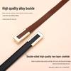 Women's Fashionable Gold Buckle Leather Belt - Versatile Cowhide Waistband for Dresses and Pants