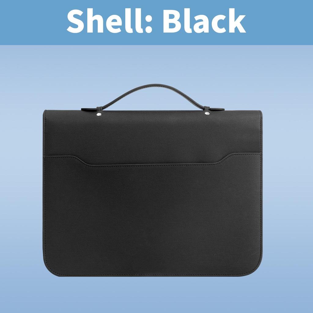 Multi-Functional A4 PU Leather Ring Binder & Zipper Handbag