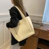 Litchi Pattern Soft PU Leather Tote Bag for Women Large Capacity Zippered Shoulder Shopper