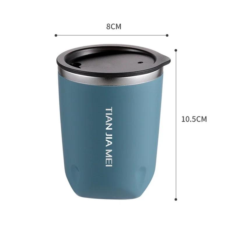 300ml 304 Stainless Steel Coffee Cup Mug With Lid Insulated Coffee Mug Double Wall Coffee Tumbler Heat-resistant Drinkware