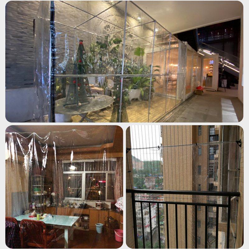 Waterproof Transparent PVC With Zipper Weatherproof Durable Black Rope Edge Canopy Foldable Rain Cover For Garden Furniture