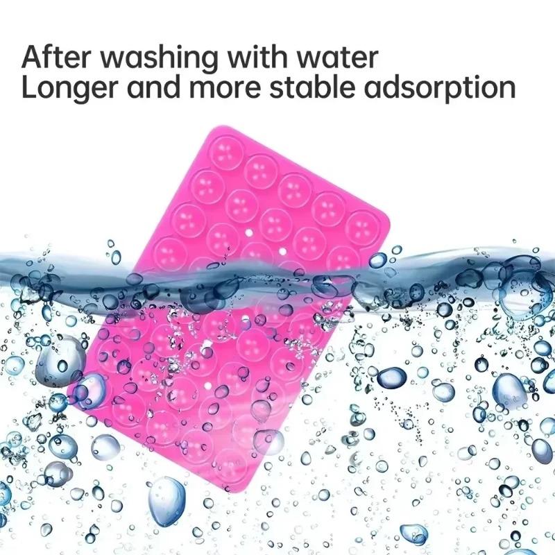 1-4PCS New Double Sided Multifunctional Mobile Phone Silicone Suction Cup 24 Square Mobile Phone Single-Sided Case Anti-Slip Holder Mount Suction