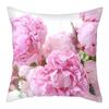 Capas de Almofada RZN Planta Flor Rosa Capas de Almofada Algodão para Quarto Sofá e Cadeira Capas de Almofada Decorativas 45*45cm