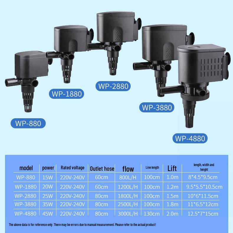 Songbao Silent Multifunctional Aquarium Pump: Submersible Three-in-One Filter with Circulation & Oxygenation.