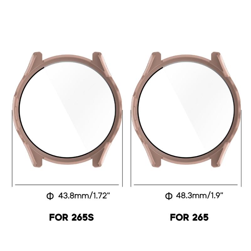 Smartwatch Frame Housing Tempered-Glass Film Hard Cover for Forerunner265 265S Screen Bumper-Shell Protector-Shockproof