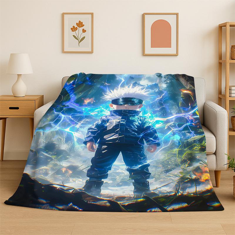 Coperta di Flanella Anime Jujutsu Kaisen Cartone Animato Itadori Yuj Morbida Calda Coperta Plaid per Camera da Letto Soggiorno Letto Viaggio Picnic Bambino