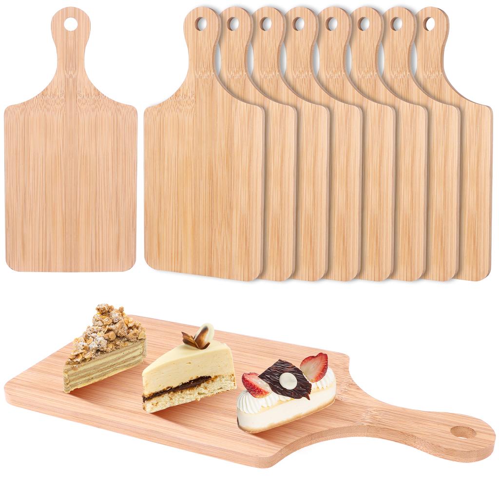 9 ks bambusové krájecí prkénko 11x5 palců zesílené bambusové krájecí prkénko velkoobchodní dřevěné servírovací prkénko na uzeniny s rukojetí jídelní talíř