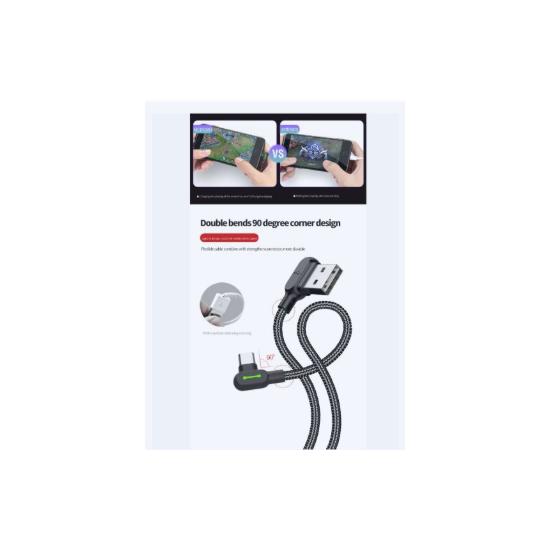 Mcdodo CA-5282 Data Cable, Dual 90-Degree Elbow Type-C, Button Series, 1.8m