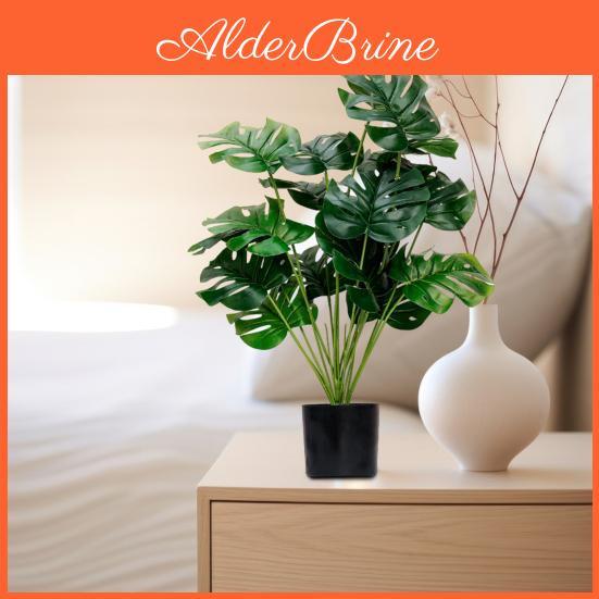 Artificial Monstera Monstera Faux Plant Leaves Bunch Fake Tropical Plants Indoor Decor Greenery For Home Office Living Room