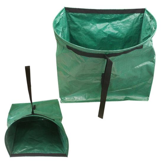 Large Garden Waste Bag Reusable Leaf Collection Bag Yard Dustpan-Style Leaf Bag Heavy Duty Waterproof Gardening Bag for Lawn Pool Courtyard
