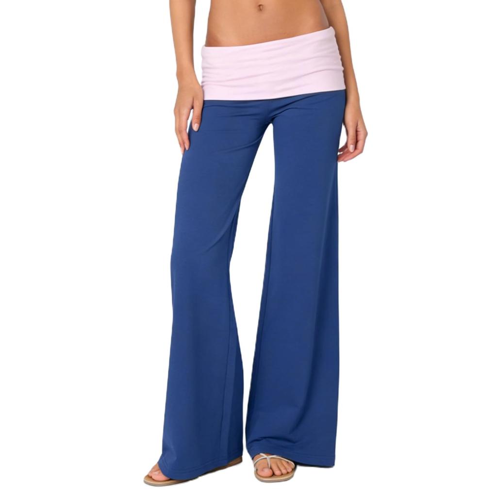 Pantaloni Casual da Donna alla Moda Color Block Vestibilità Aderente per Casa Sport Fitness Micro Svasati