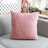 1Pc Velvet Leaf Throw Pillow Covers, Modern Square Decorative Pillowcase, Neutral Palm Cushion Case for Sofa Couch 18 x 18 Inch