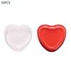 Sada 50 kusů Cupcake Cup Zpracování Tepelně odolná hliníková fólie Příslušenství na pečení mini dortové formy ve tvaru srdce