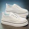 Fashion Black Men Casual Canvas Shoes Slip-on Platform Sneakers Comfortable Lightweight Breathable Daily Walking Footwear