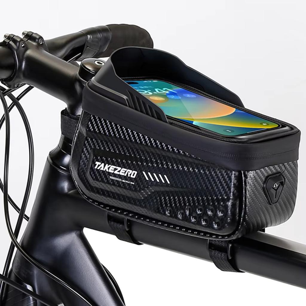 Bike Frame Bag Top Tube Phone Bag Cycling Accessories Pouch 0.3mm Transparent Screen Film for Travel Riding