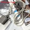 Water Diamond Mini Crossbody Bag With Pearl Chain For Streetwear Fashion