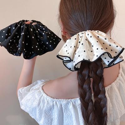 Koreanische Mode Schwarz-Weiß Punkt Großes Scrunchie Koreanisches Pferdeschwanz Elastisches Haarband Haarband Haarseil Krawatte für Frauen Haarschmuck
