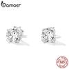 BAMOER 925 Sterling Silver Moissanite Stud Earrings for Women Wedding Gift Top Quality Dazzling Earrings Fine Jewelry