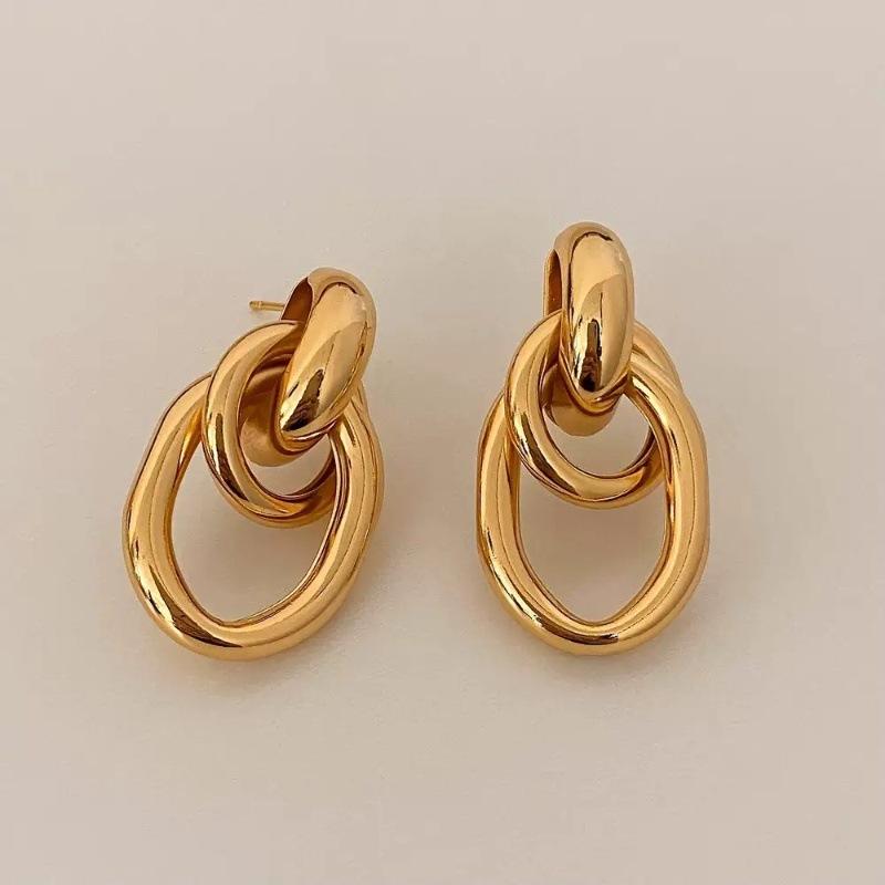 

High-end Metal Minimalist Geometric Earrings - Simple Yet Luxurious Ear Studs That Are Perfect for Daily Wear and Versatile Accessories. Model A золотой