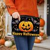 Portable Zippered Pouch Halloween Storage Bag, with Pumpkin Ghost Pattern Design, Thickened Wear Resistant Canvas Bag Cosmetic Organizer, for